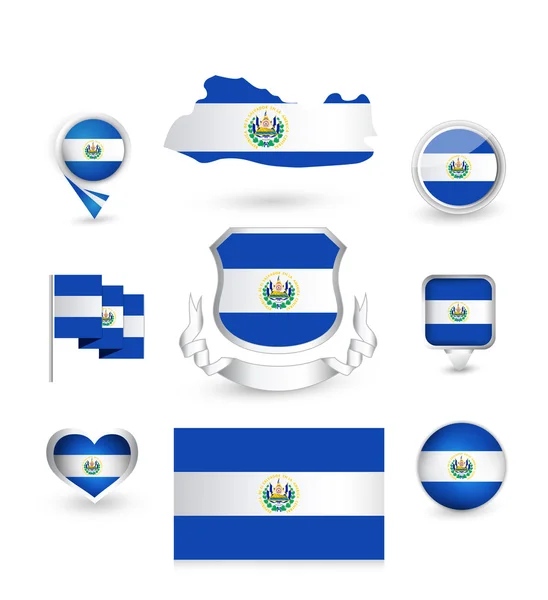 Drapeau El Salvador Collection — Image vectorielle