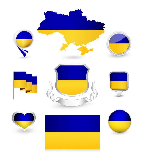 Ukraine Collection de drapeaux — Image vectorielle