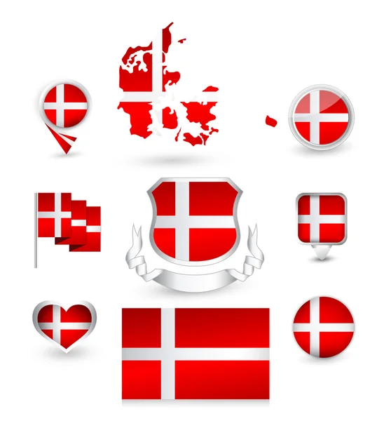 Denmark Flag Collection — Stock Vector