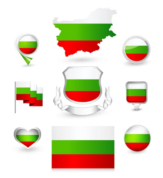 ブルガリアの国旗のコレクション — ストックベクタ