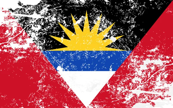 Antigua y Barbuda Grunge Texture Flag — Vector de stock