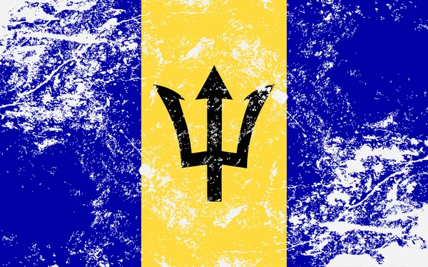 Bandera de textura grunge de Barbados — Vector de stock