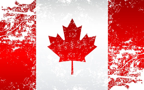 Bandiera Canada Grunge Texture — Vettoriale Stock