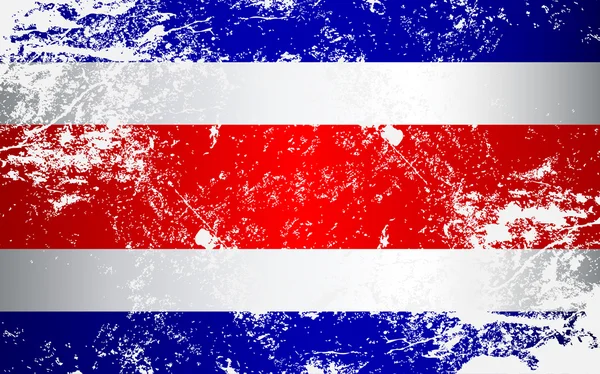 Costa Rica Grunge Texture Flag — 스톡 벡터