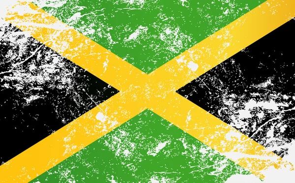 Bandera de Jamaica Grunge textura — Vector de stock