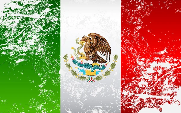 Mexiko Grunge Textur Flagge — Stockvektor