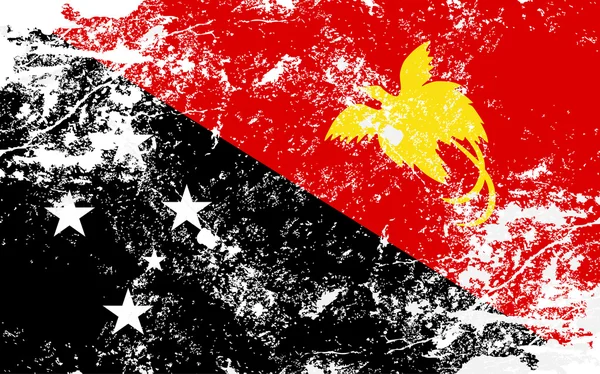 Papua Nueva Guinea Grunge Texture Flag — Vector de stock