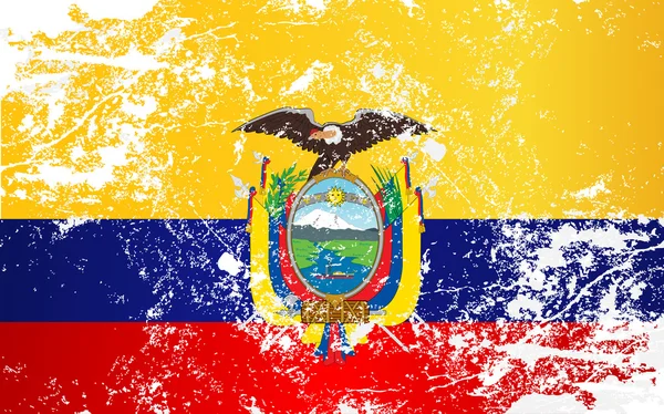 Ecuador Grunge konsistens flagga — Stock vektor