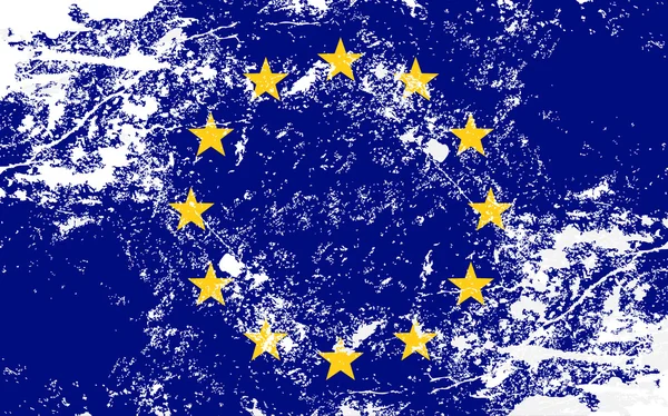Bandera de textura Grunge de la Unión Europea — Vector de stock