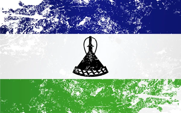 Bandiera Lesotho Grunge Texture — Vettoriale Stock