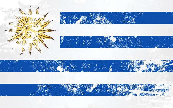 Bandera de textura Grunge Uruguay — Vector de stock