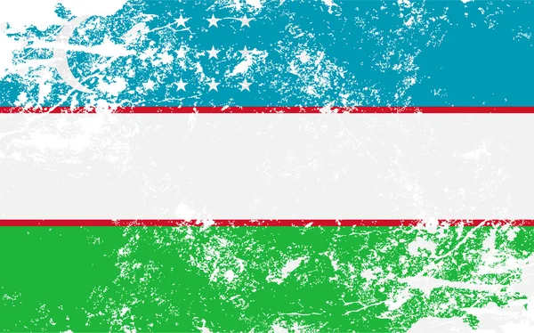 乌兹别克斯坦 Grunge 纹理国旗 — 图库矢量图片