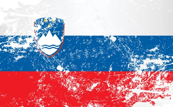 Eslovenia Grunge Texture Bandera — Vector de stock