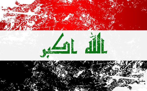 Bandera de textura Grunge de Irak — Archivo Imágenes Vectoriales