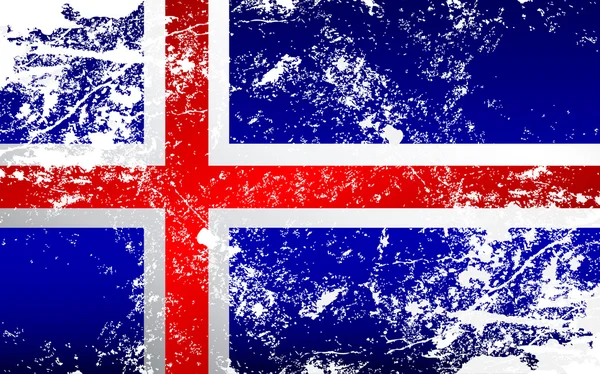 Ісландська гранж текстури прапор — стоковий вектор