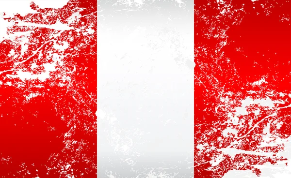 Bandera de textura Grunge Perú — Vector de stock
