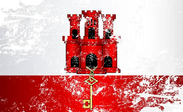 Gibraltar Grunge textury vlajka — Stockový vektor