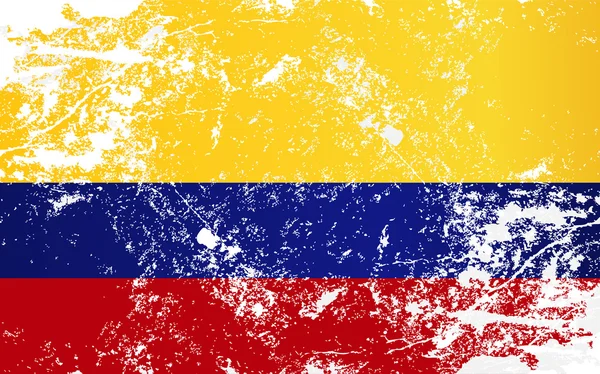 Bandera de textura grunge de Colombia — Archivo Imágenes Vectoriales