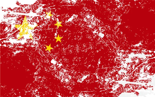 China Grunge textuur vlag — Stockvector