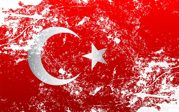 Bandeira de textura Grunge da Turquia —  Vetores de Stock