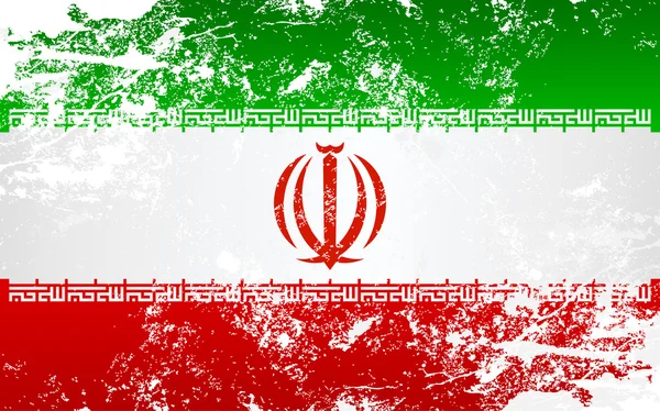 伊朗 Grunge 纹理国旗 — 图库矢量图片