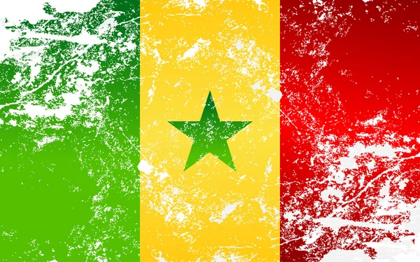 Senegal Grunge doku bayrak — Stok Vektör