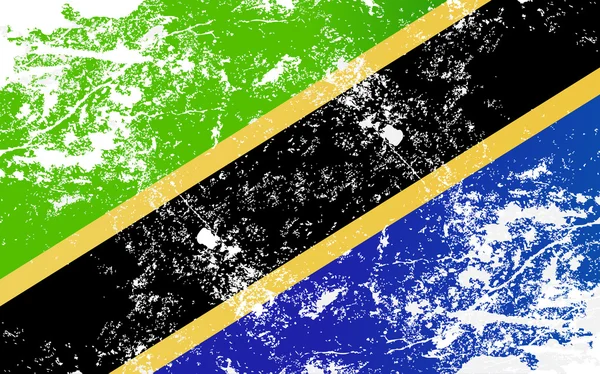 Bandiera Tanzania Grunge Texture — Vettoriale Stock