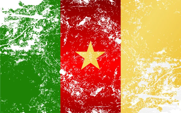 Kamerun Grunge Textur Flagge — Stockvektor