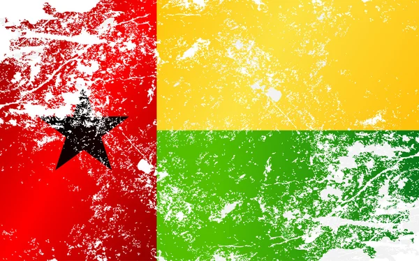 Bandera de textura Grunge Guinea-Bissau — Vector de stock