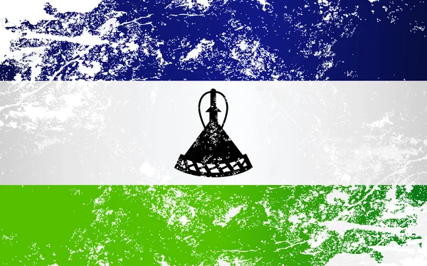 Bandiera Lesotho Grunge Texture — Vettoriale Stock