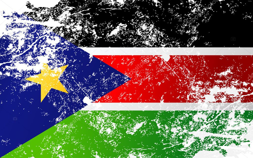 South Sudan Grunge Texture Flag