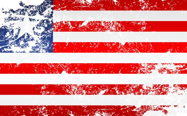 Bandera de textura Grunge Liberia — Vector de stock