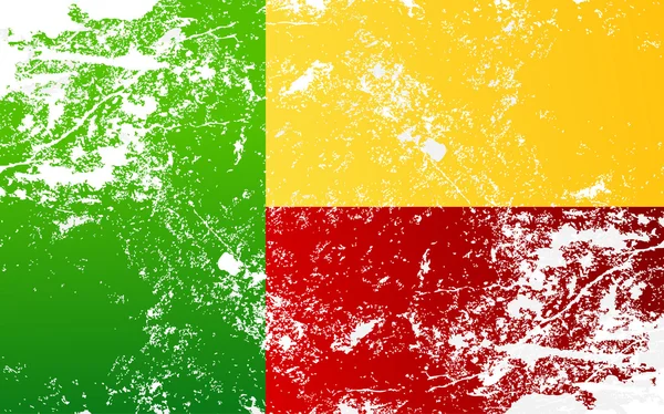 Benin Grunge Texture Flag — Stock Vector