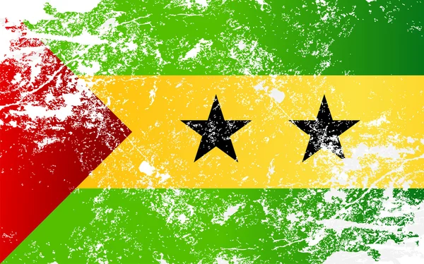 Sao Tome ve Principe Grunge doku bayrak — Stok Vektör