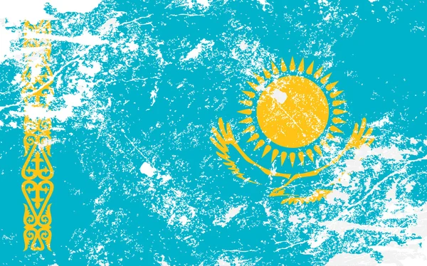 Kazakhstan Grunge Texture Flag — Stock Vector