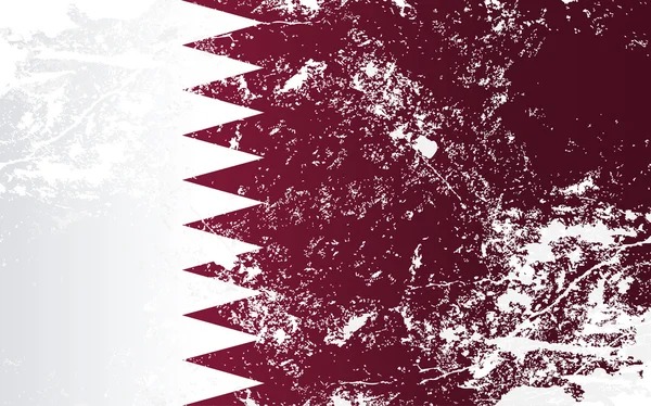 Drapeau de texture grunge Qatar — Image vectorielle