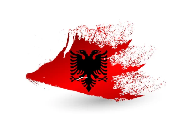 Kézzel rajzolt stílusban Albánia zászlaja — Stock Vector