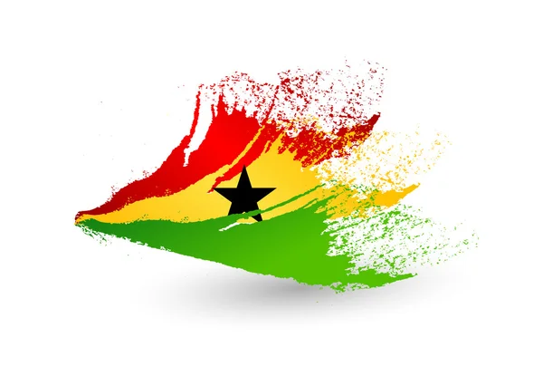 Χέρι συντάσσονται στυλ σημαία της Γκάνας — Διανυσματικό Αρχείο