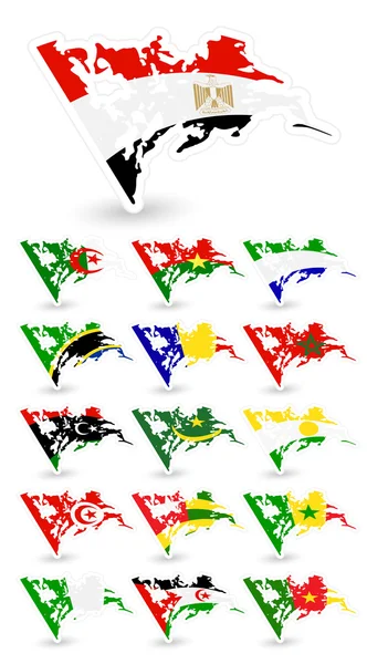 Mauvais état drapeaux de l'Afrique — Image vectorielle