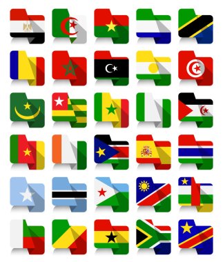 Düz tasarım Afrika dalgalanan bayrakları