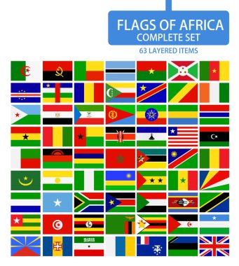 Afrika eksiksiz bayrakların ayarla