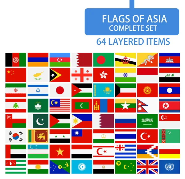 Flags of Asia Complete Set — Stock Vector