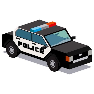 Polis arabası beyaz arka plan üzerinde izole gösteren resim