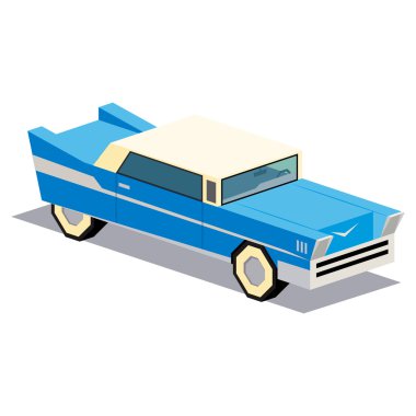 Eski model araba beyaz arka plan üzerinde izole gösteren resim