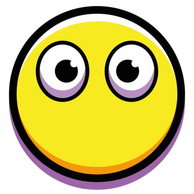 Çizgi film yüz ağız beyaz arka plan üzerinde izole olmadan