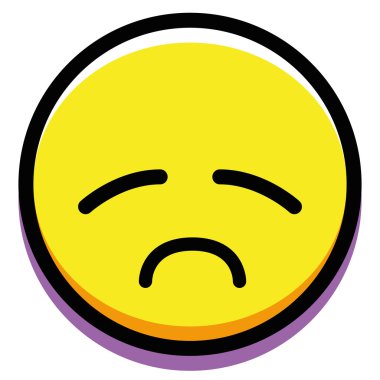 Depresif yüz beyaz arka plan üzerinde izole