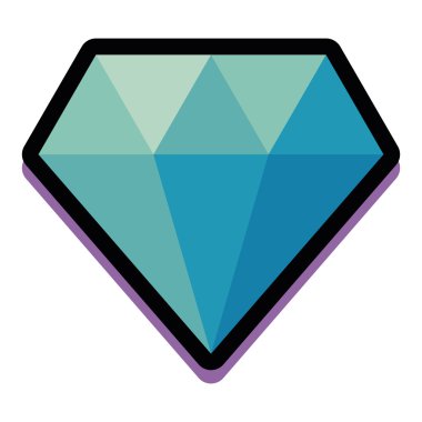 Beyaz arka plan üzerinde izole karikatür elmas