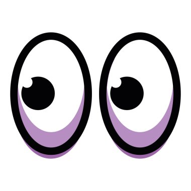 Çizgi film gözleri iri beyaz arka plan üzerinde izole