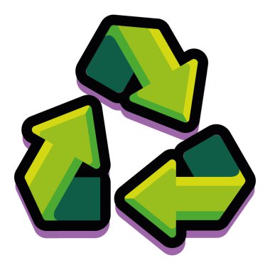 Vektör evrensel sembolü beyaz arka plan üzerinde izole geri dönüşüm