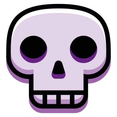 Beyaz arka plan üzerinde izole skull simgesi